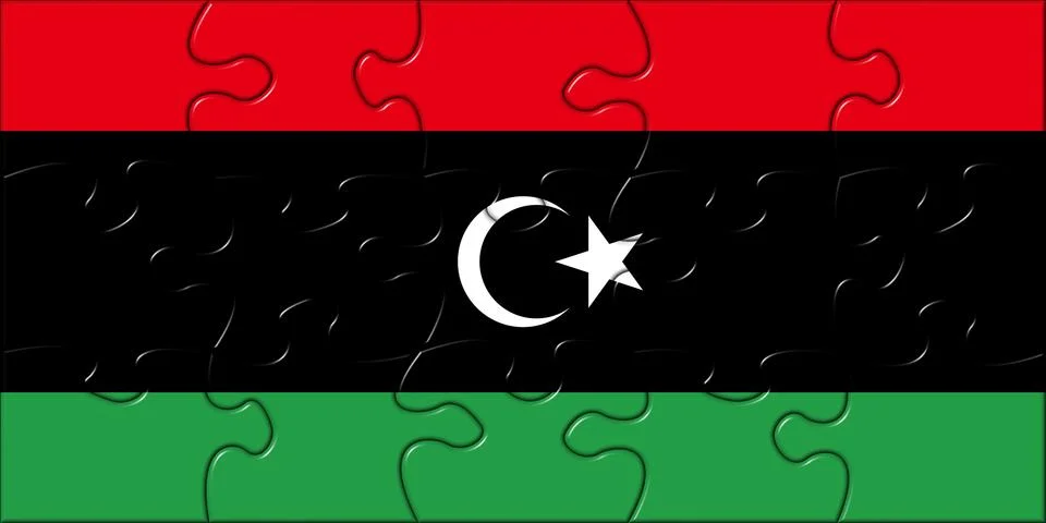 Libya Flag Puzzle Pieces Stock Illustration
