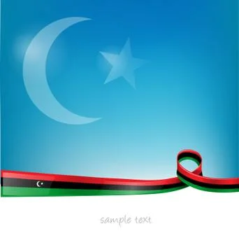 Libya flag on sky  background イラスト素材