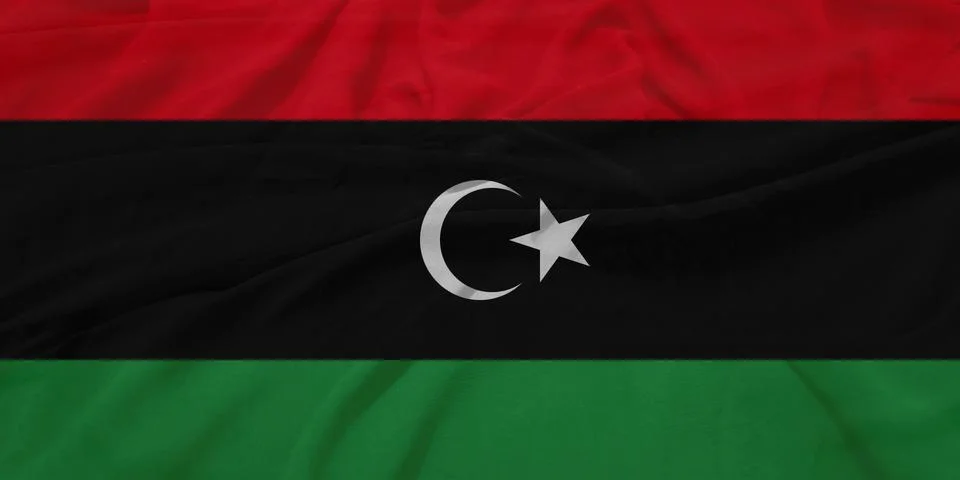Libya    Flag textile wave view Stock Illustration