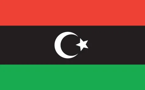 Libya flag vector graphic. Rectangle Libyan flag illustration. Libya country  Stock Illustration