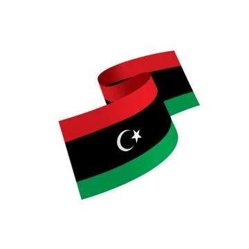 Libya flag, vector illustration Stock Illustration