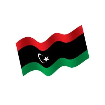 Libya flag, vector illustration Stock Illustration