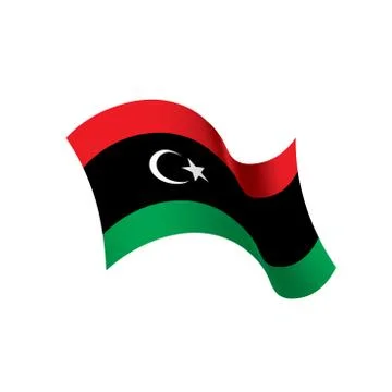 Libya flag, vector illustration Stock Illustration