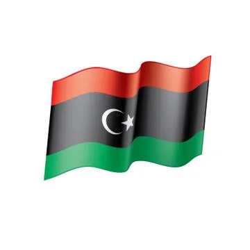 Libya flag, vector illustration Stock Illustration