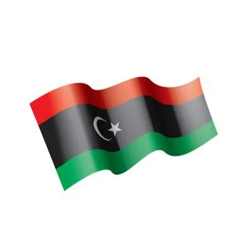 Libya flag, vector illustration on a white background Stock Illustration