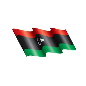 Libya flag, vector illustration on a white background Stock Illustration