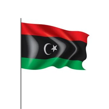 Libya flag, vector illustration on a white background Stock Illustration