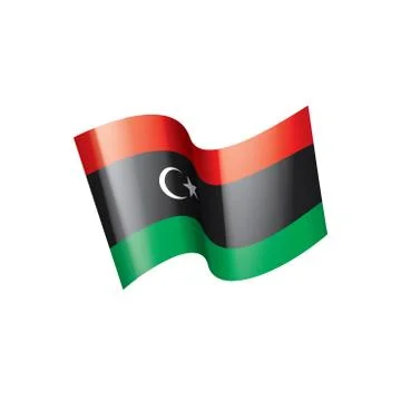 Libya flag, vector illustration on a white background Stock Illustration