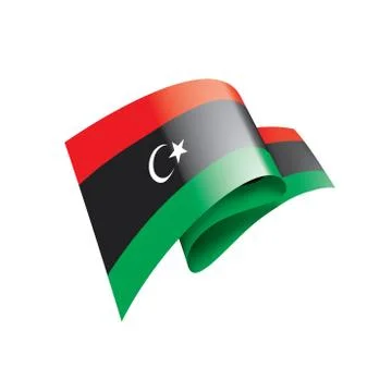 Libya flag, vector illustration on a white background Stock Illustration