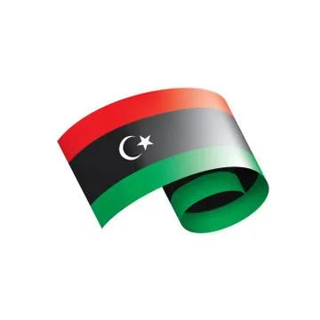 Libya flag, vector illustration on a white background Stock Illustration