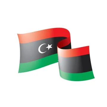 Libya flag, vector illustration on a white background Stock Illustration
