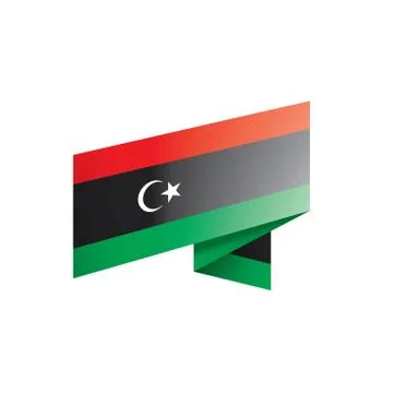 Libya flag, vector illustration on a white background Stock Illustration