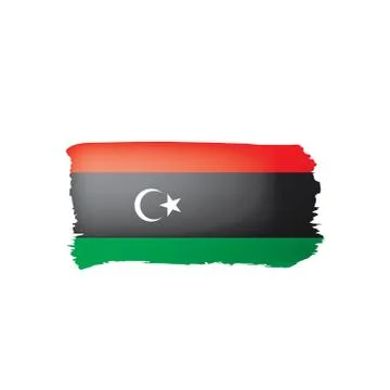 Libya flag, vector illustration on a white background Stock Illustration