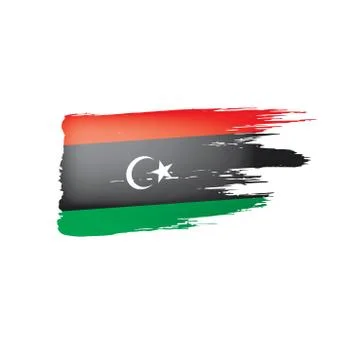 Libya flag, vector illustration on a white background Stock Illustration