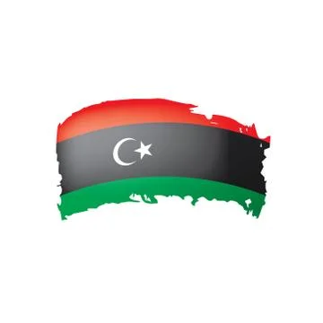 Libya flag, vector illustration on a white background Stock Illustration