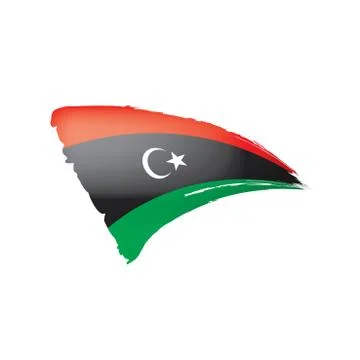 Libya flag, vector illustration on a white background Stock Illustration