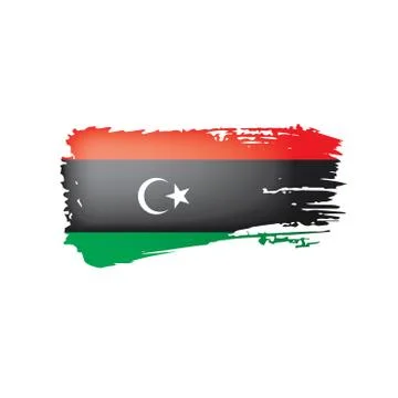 Libya flag, vector illustration on a white background Stock Illustration