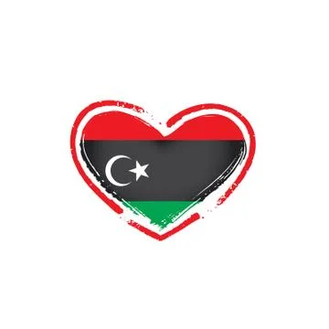 Libya flag, vector illustration on a white background Stock Illustration