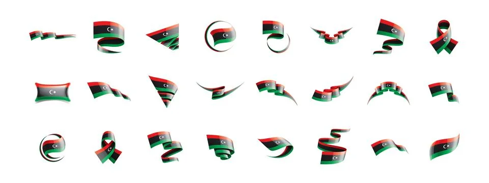 Libya flag, vector illustration on a white background Stock Illustration