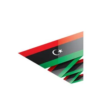Libya flag, vector illustration on a white background Stock Illustration