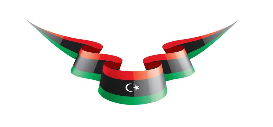 Libya flag, vector illustration on a white background Stock Illustration