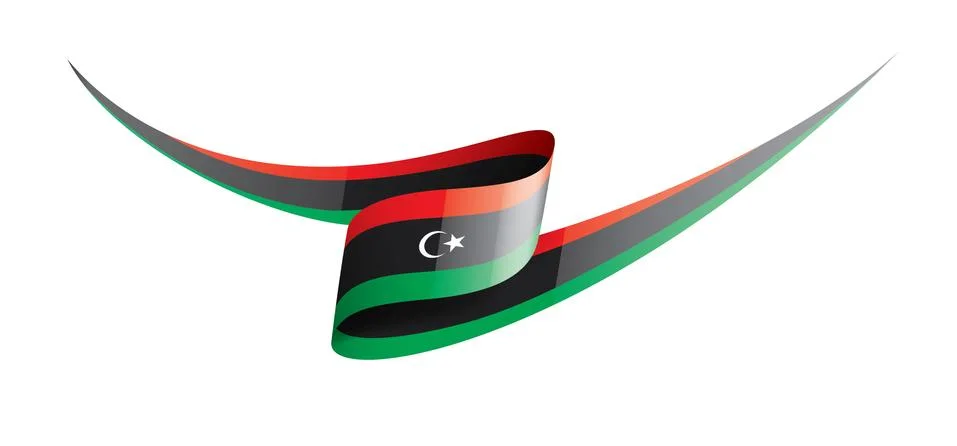 Libya flag, vector illustration on a white background Stock Illustration
