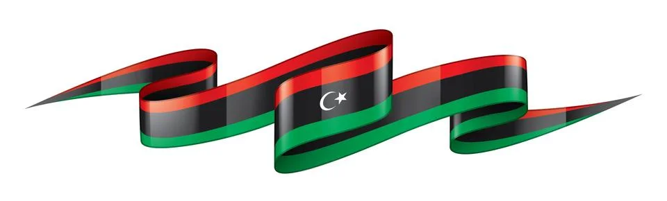 Libya flag, vector illustration on a white background Stock Illustration