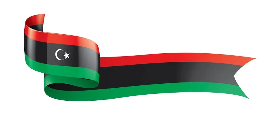 Libya flag, vector illustration on a white background Stock Illustration