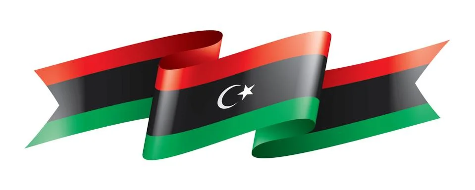 Libya flag, vector illustration on a white background Stock Illustration