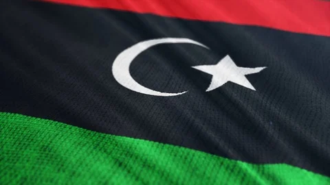 Libya flag is waving 3D illustration.  Video stock 106465760