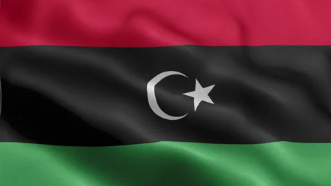 Libya Flag Waving Animation | Realistic 3D National Flag Loop 4K Stock Footage 344822846