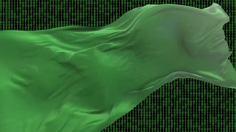 Libya flag - Waving flag on matrix binary code background Stock Footage 321421405