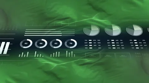 Libya flag - Waving flag on report analytics data Stock Footage 293710654