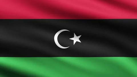 Libya flag waving full screen background animation Stock Footage 267140717