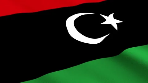 Libya Flag Waving Gently in the Wind, Waving Flag Background Stock Footage 309285275
