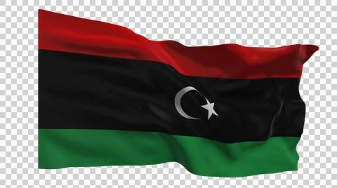 Libya (flag waving PNG) Stock Illustration
