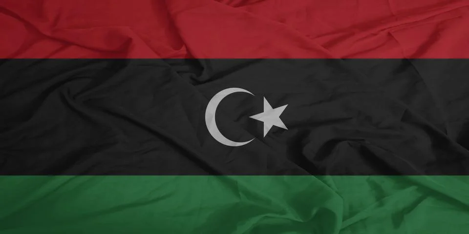 Libya Flag waving in the quiet wind Stock Photos
