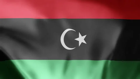 Libya flag waving seamless looping animation footage 4k Stock Footage 253183018