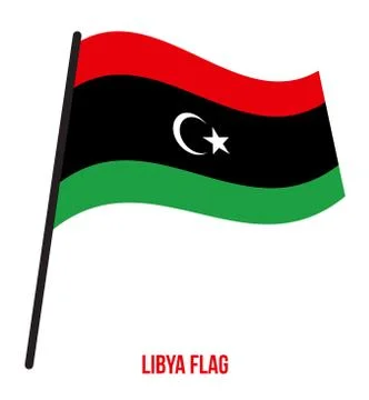 Libya Flag Waving Vector Illustration on White Background. Libya National Flag Stock Illustration