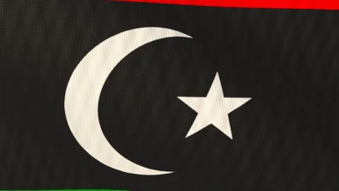 Libya flag waving white background loop 스톡 동영상 342961578