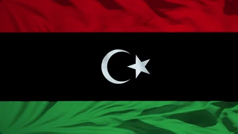 Libya flag waving in the wind Animation Stock Footage 309428320