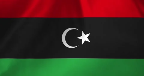 Libya flag waving with the wind background loop video animation Stock Footage 327172327