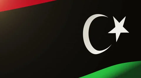 Libya flag waving in the wind. Looping sun rises style.  Animation loop Stock Footage 48906777