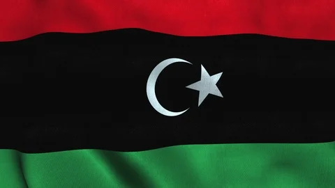 Libya flag waving in the wind. National flag State of Libya Vídeo Stock 124478377