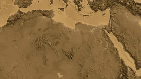 Libya on the globe. Bevel. Sepia elevation. Labels Stock Footage 337785240