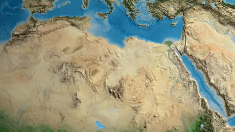 Libya on the globe. Glow. Satellite. Labels Stock Footage 337046359