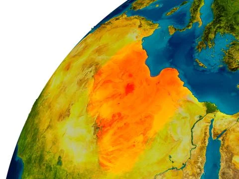Libya on globe Stock Illustration