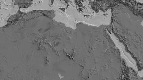 Libya on the globe. Outline. Bilevel. Labels Stock Footage 338396901