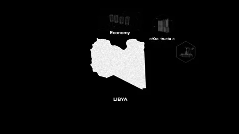 Libya Guinea technology map with animated charts Stock-Footage 340996236
