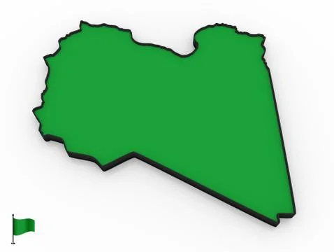Libya high detailed 3D map Stock Illustration